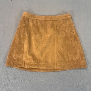 Princess Polly Womens Sz 2 Mini Skirt Brown Suede 27W 14L Style NO TAG Zip Y2K
